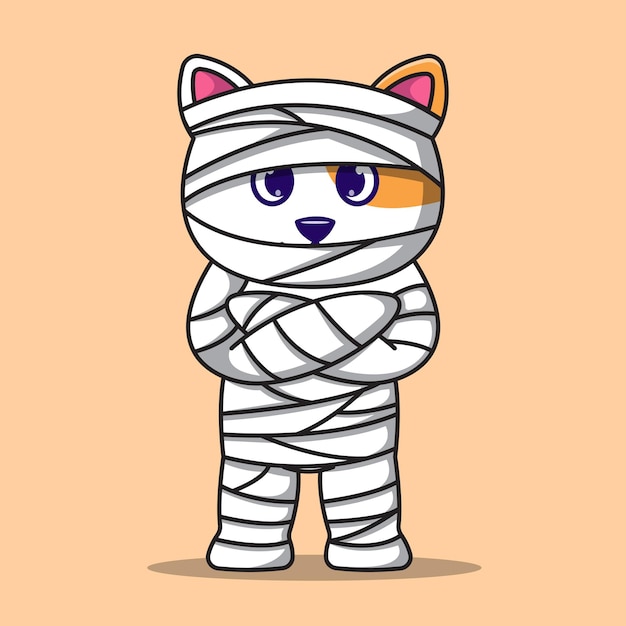 Cute mummy cat vector illustration