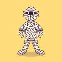 Vector cute mummy halloween character cartoon icon vector illustration