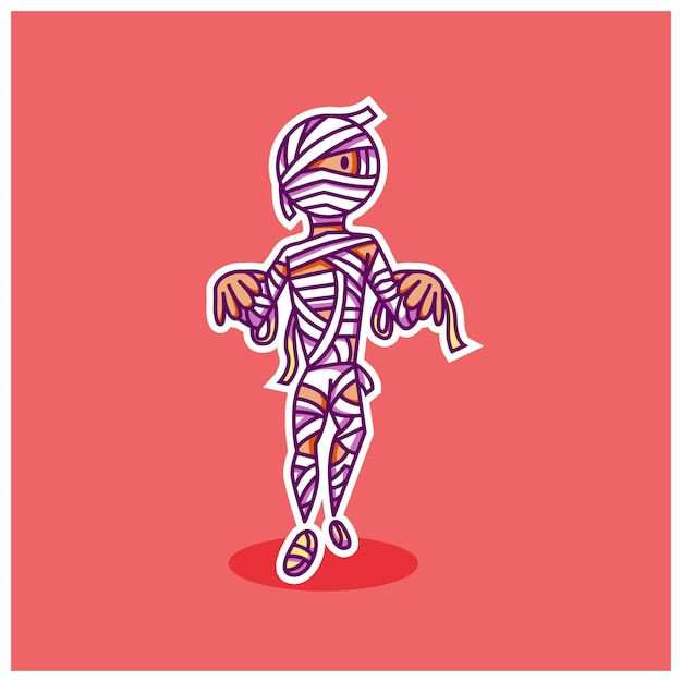 Vector cute mummy halloween character design