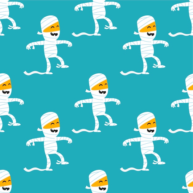 Cute mummy seamless pattern