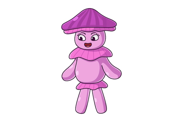 Симпатичный дизайн персонажей мультфильма о грибах