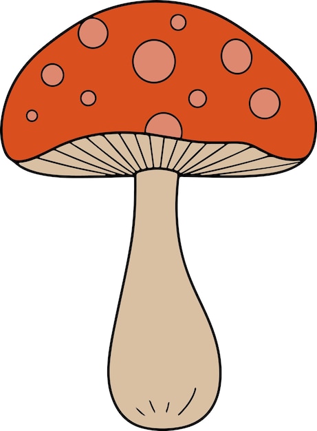 Simpatico fumetto di funghi fungo clipart illustrazione vettoriale