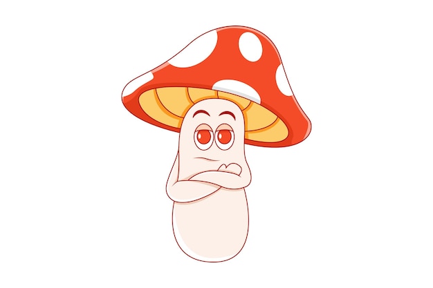 Cute Mushroom Character Design Illustration