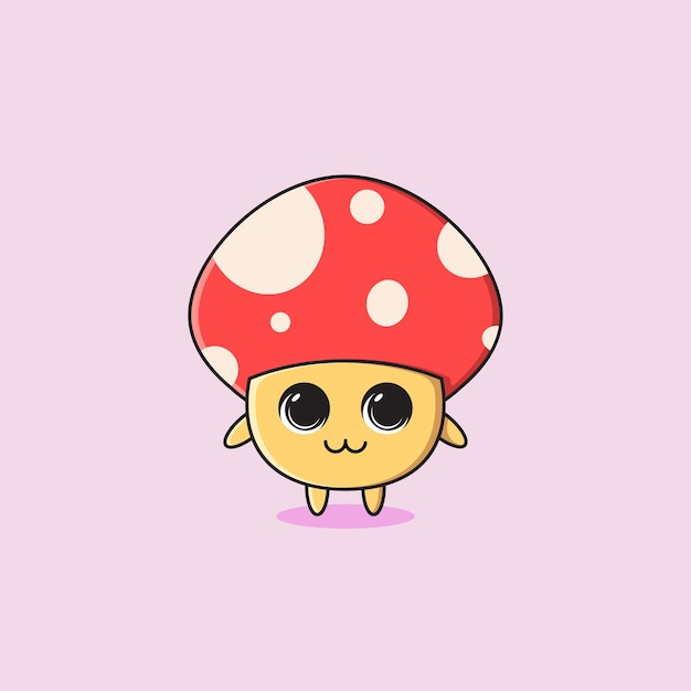 Cute mushroom character illustration design
