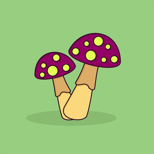 Cute mushroom in a flat style vector illustration