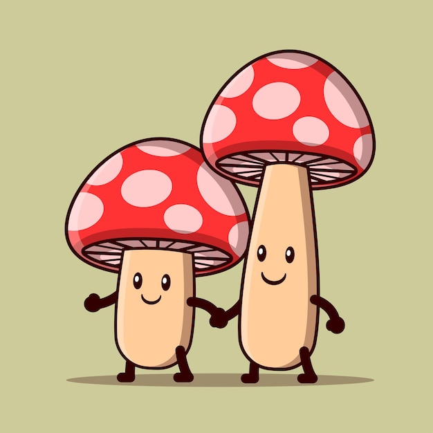 Cute Mushroom vector icon illustration