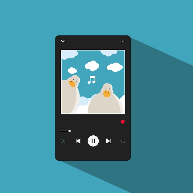 Cute music player, playing music