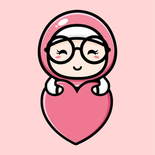 Vector cute muslim girl   design