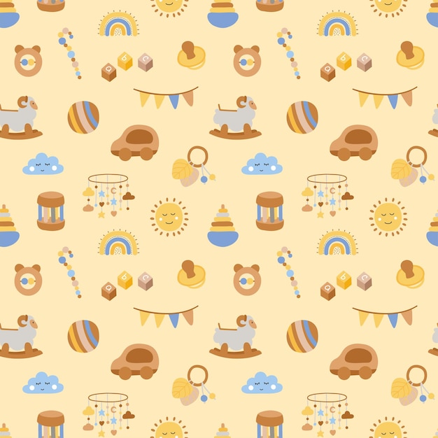 cute newborn seamless pattern for baby shower and gender party for poster invitation scrapbook