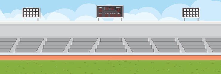 가구 및 내부 개체 벡터 디자인이 있는 축구 관람석의 귀엽고 멋진 디자인