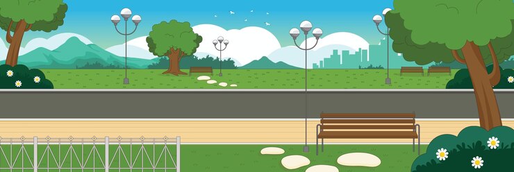 Vector 가구 및 인테리어 개체 벡터 디자인으로 공원의 귀엽고 멋진 디자인
