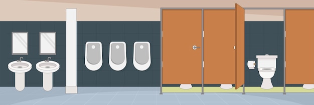 Vector cute and nice design of public toilet interior objects vector design