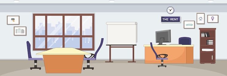 Vector cute and nice design of the rent company and interior objects vector design