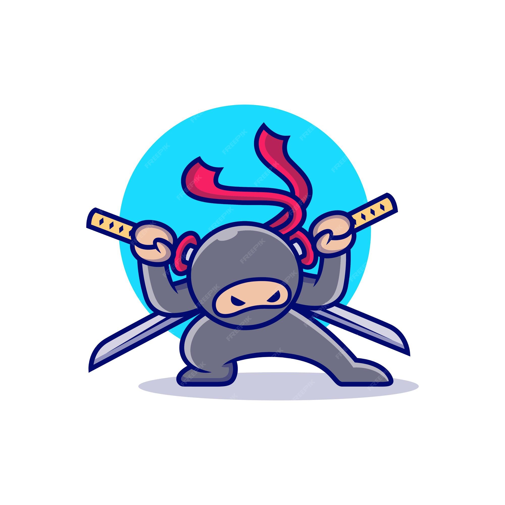 Premium Vector  Cartoon ninja assassin with sword vector illustration