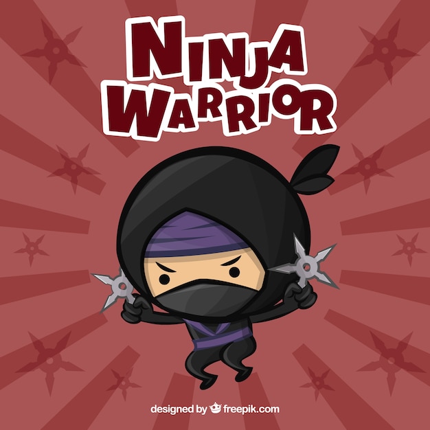 Cute ninja warrior background