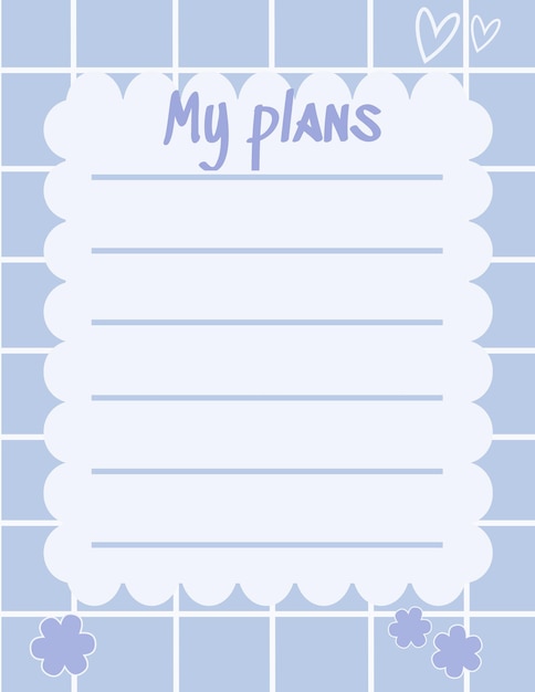 Simpatica carta per appunti scrivi promemoria e scrivi piano per promemoria design vettoriale adatto a più scopi