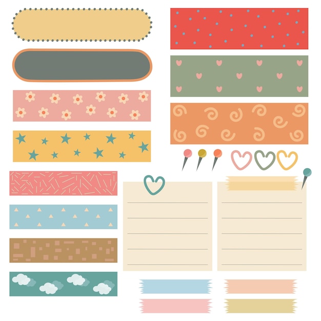 Cute notes design clips and pins