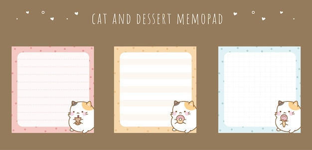 Cute notes template animal illustration