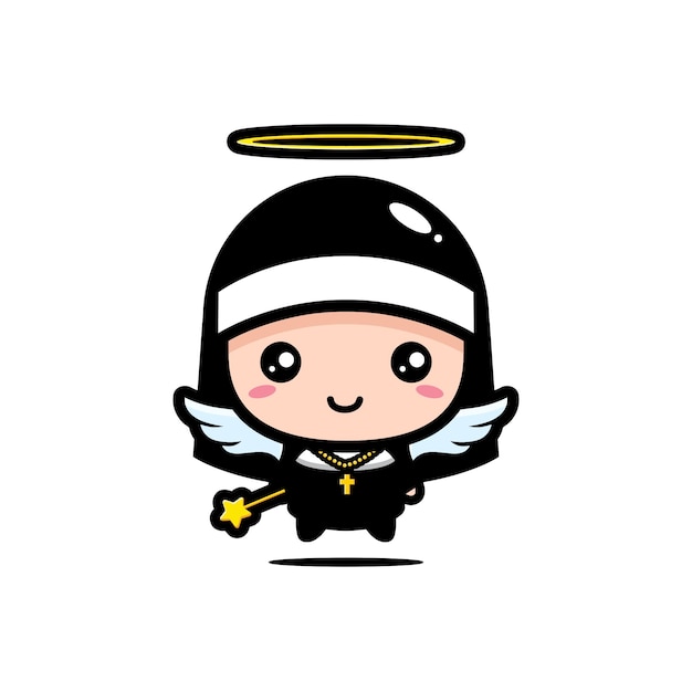 cute nun  is angel