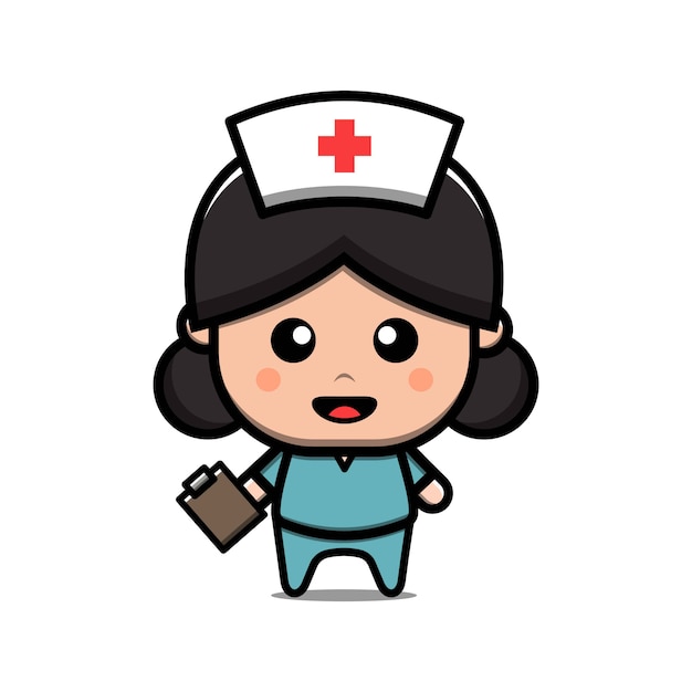 Cute nurse character vector illustration