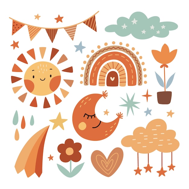 Vector cute nursery baby animal clipart element