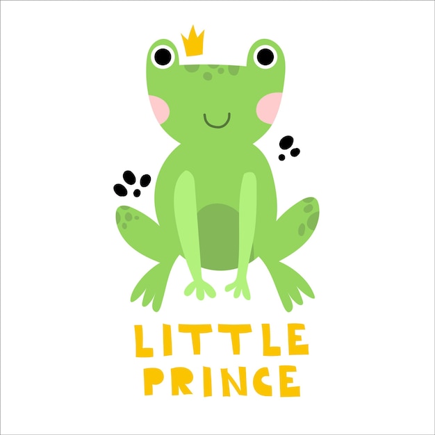 Vector cute nursery frog vector illustration