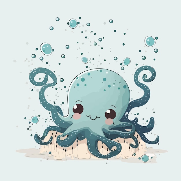 Cute octopus cartoon style