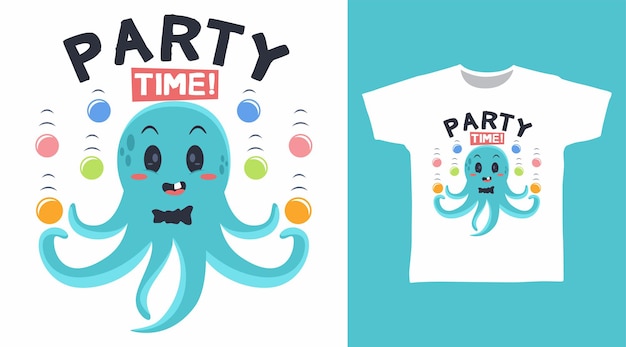 Cute octopus cartoon tshirt designs