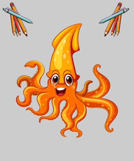 Cute octopus cartoon vector icon illustration