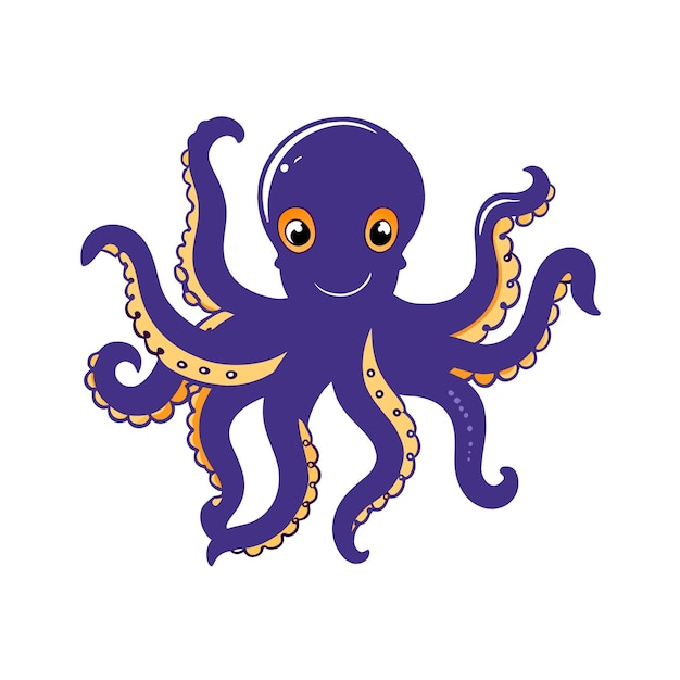 Vector cute octopus character