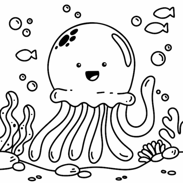 可愛いオオカミの絵を描く