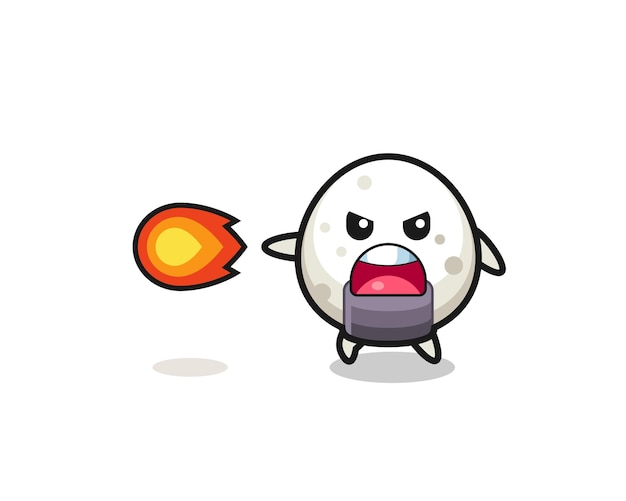 Cute onigiri mascot is shooting fire power