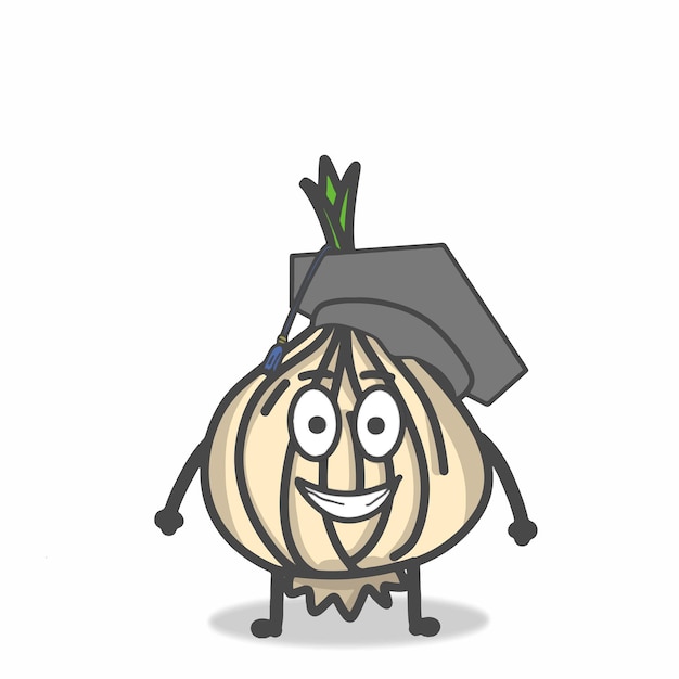 Cute Onion Character Flat Cartoon Emoticon Vector Template Design Illustration