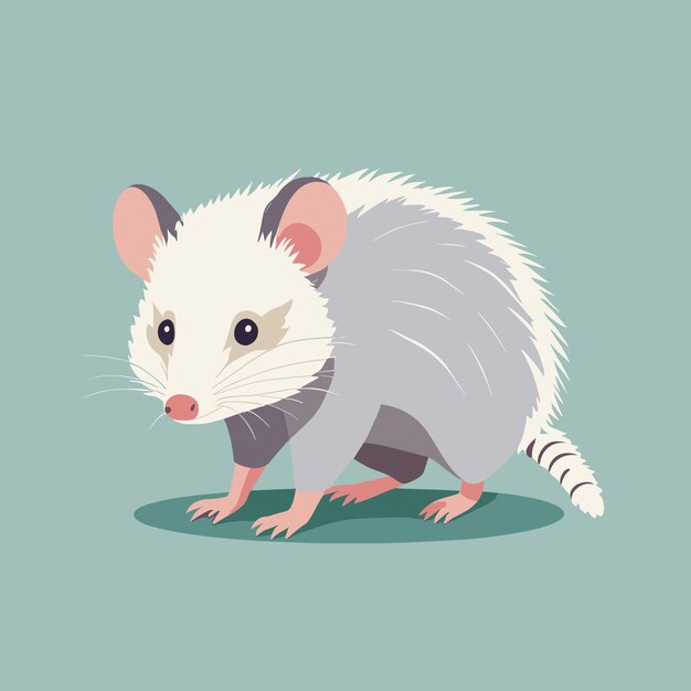 Vector cute opossum cartoon illustration vector design for kids