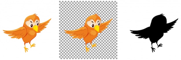 Cute orange bird cartoon character