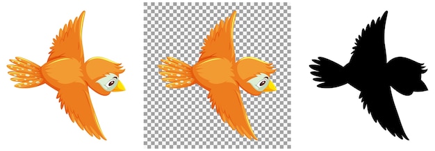 Cute orange bird cartoon character