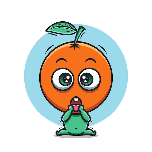 Simpatico cartone animato arancione icona illustrazione vettoriale
