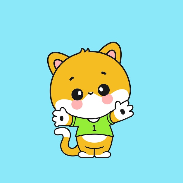 Cute orange cat cartoon vector