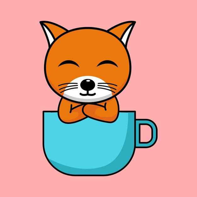 Vector cute orange cat character premium vector illustration