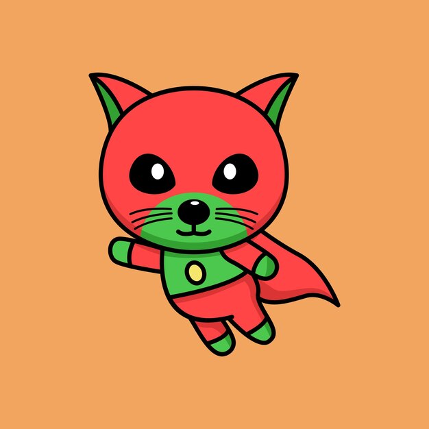 Cute orange cat character premium vector illustration