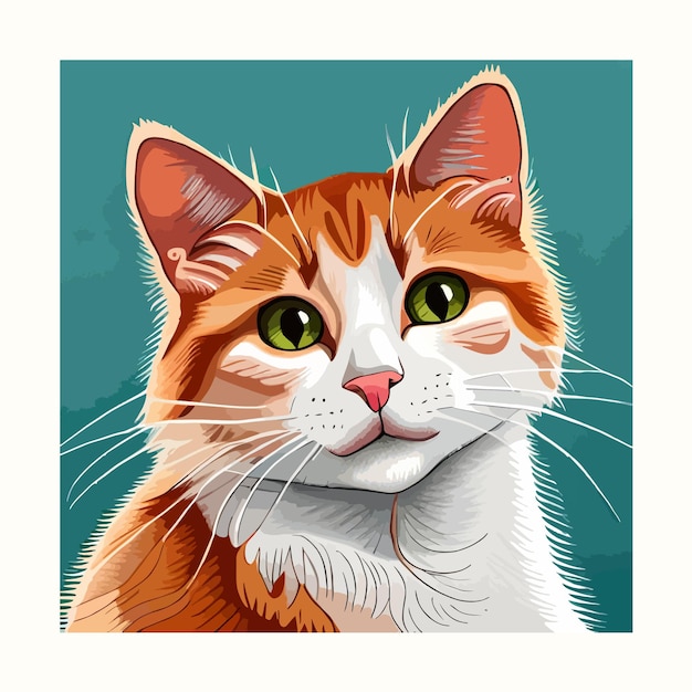 かわいいオレンジ色の猫のイラスト