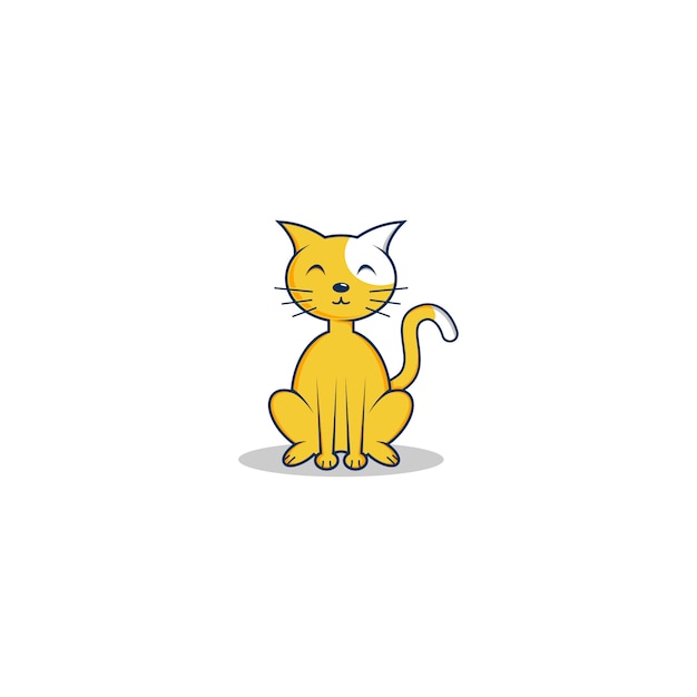 かわいいオレンジ色の猫のロゴ