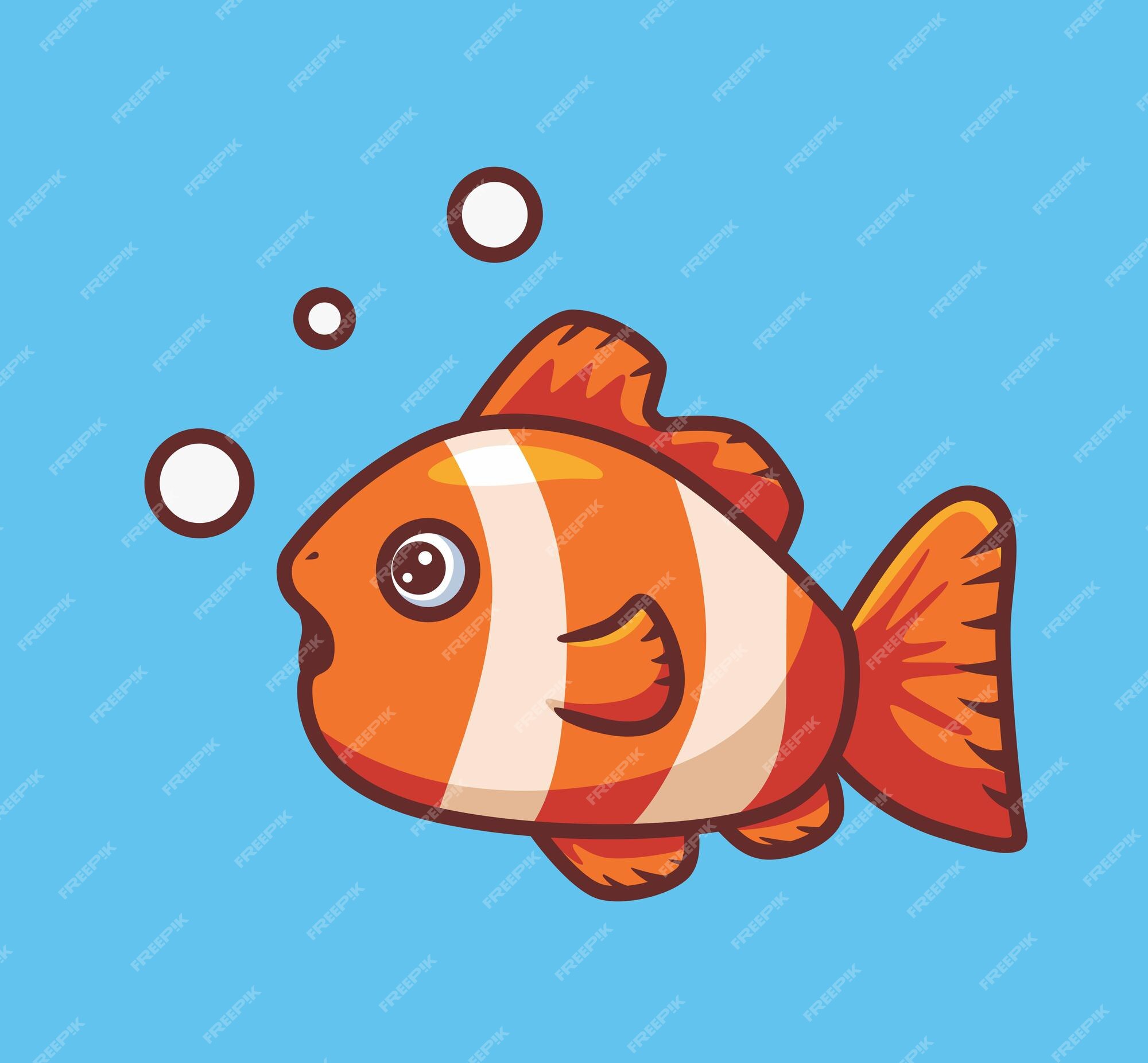 Premium Vector | Cute orange clown fish isolated cartoon animal nature  illustration flat style suitable for sticker icon design premium logo  vector mascot character