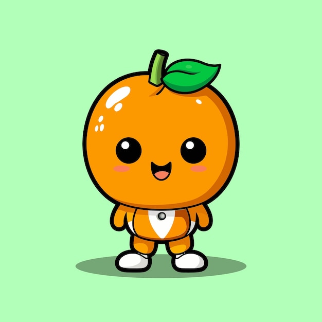 Premium Vector | Cute orange fruit cartoon mascot character design ...