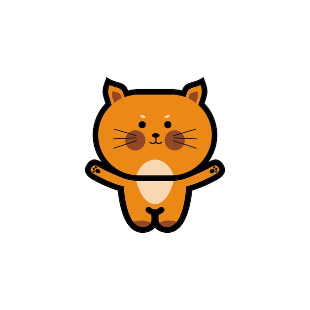 Cute orange kitten vector, cartoon kitten