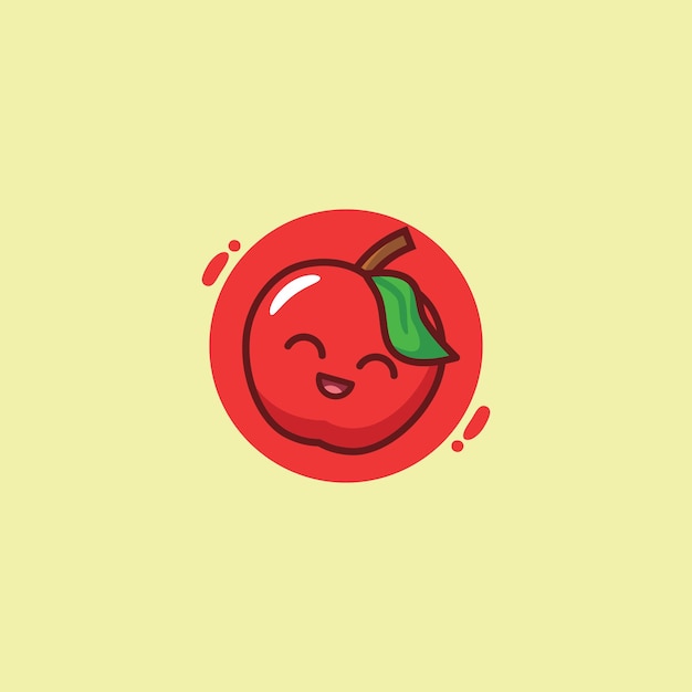 Cute orange mascot logo design illustration