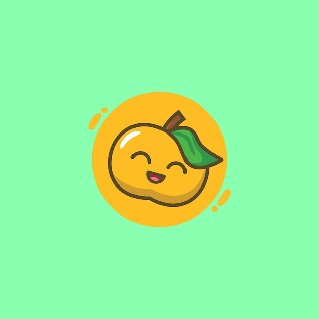 cute orange mascot logo design vector