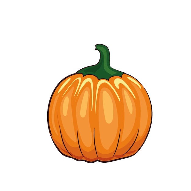 Cute orange pumpkin isolated on a white background, Halloween