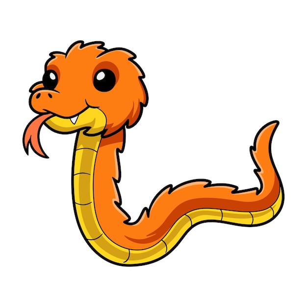 Cute orange spiny bush viper cartoon