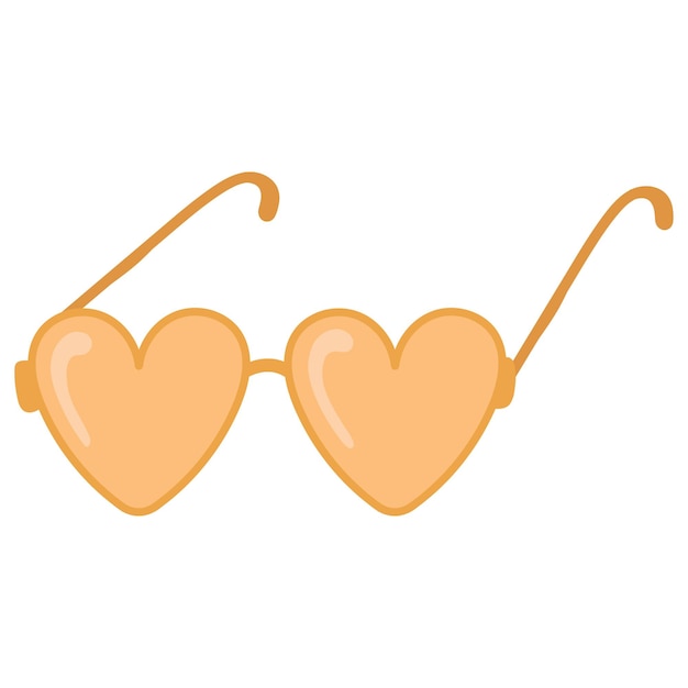 Cute orange sunglasses in the shape of hearts